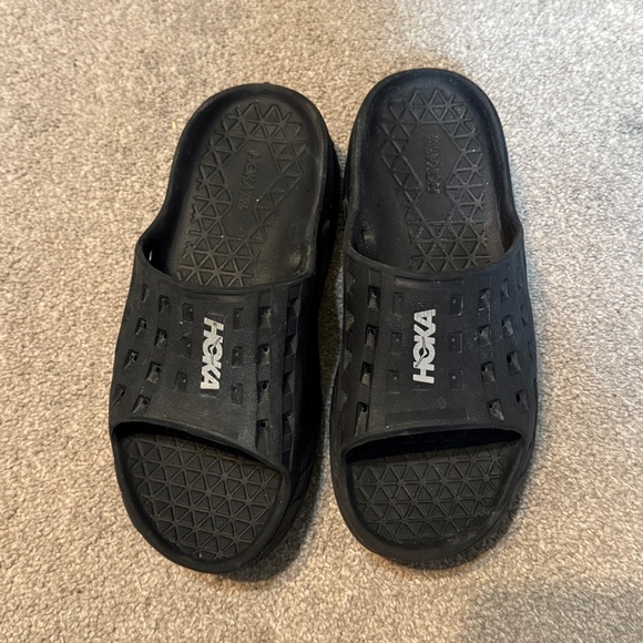 Hoka Shoes - Hoka Black Recovery Slide Sandals Size 6